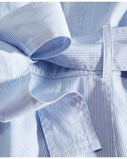 Tommy Hilfiger Blue Cotton Split-neck A-line Dress