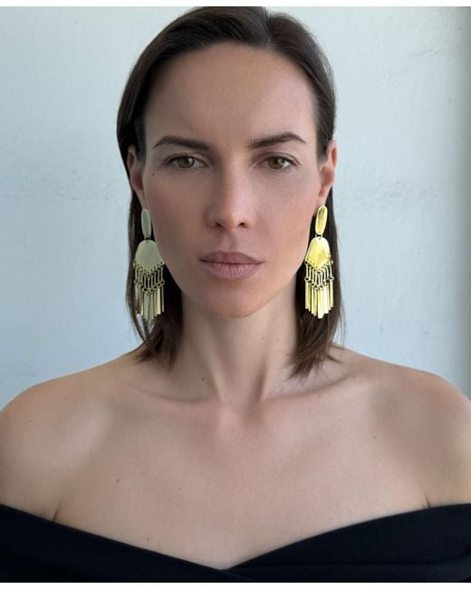 Adornia Metallic Plated Drop Statement Earrings