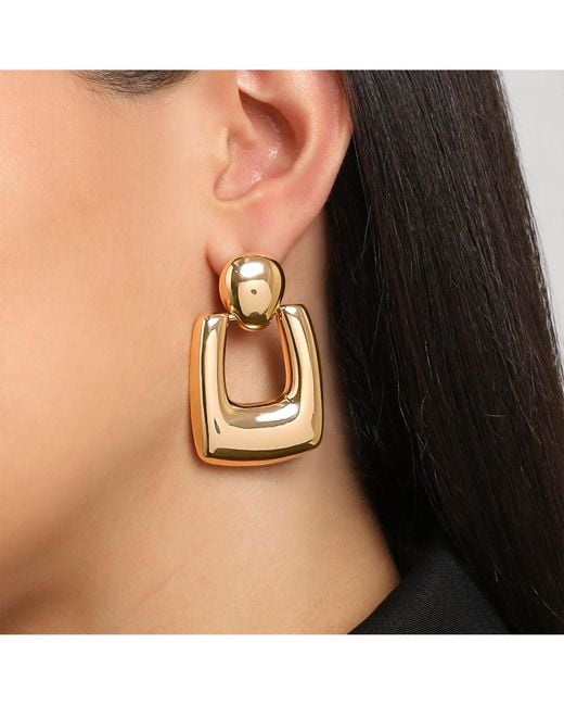 BCBGMAXAZRIA White Retro Rectangle Drop Earrings