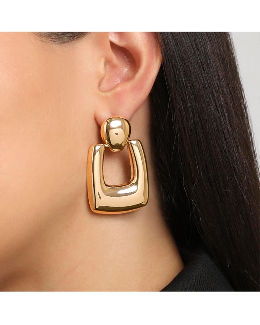 BCBGMAXAZRIA White Retro Rectangle Drop Earrings
