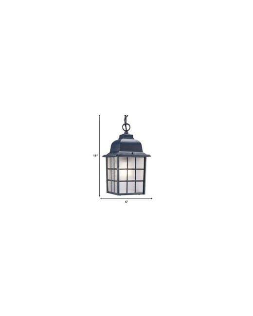 Slickblue Blue Window Pane Lantern Pendant Light – Decorative Lighting For Indoor & Outdoor Use