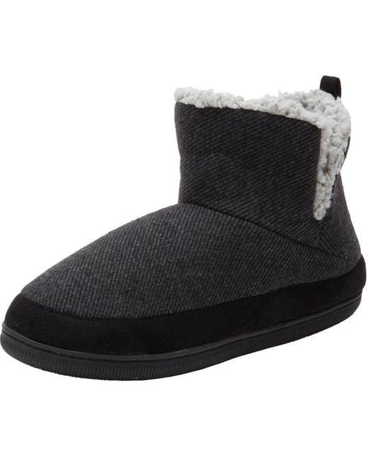 Kingsize Black Sherpa Lined Comfort Slipper Boot for men