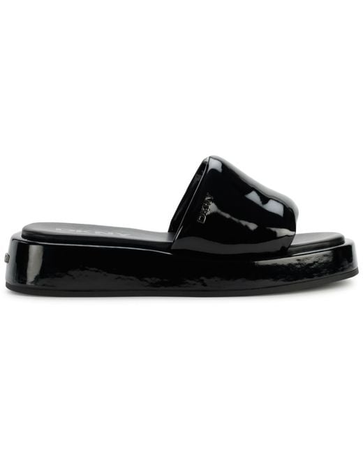 DKNY Black Lachine Platform Slide Sandals