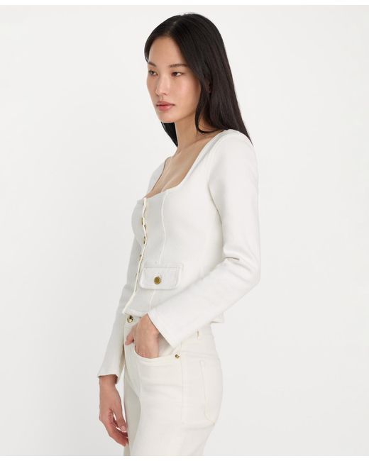 Square D Jacket GOOD AMERICAN Cropped Square Neck Jacket in White | Lyst