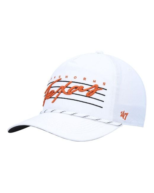 47 Brand White Texas Longhorns Downburst Hitch Trucker Snapback Hat for men