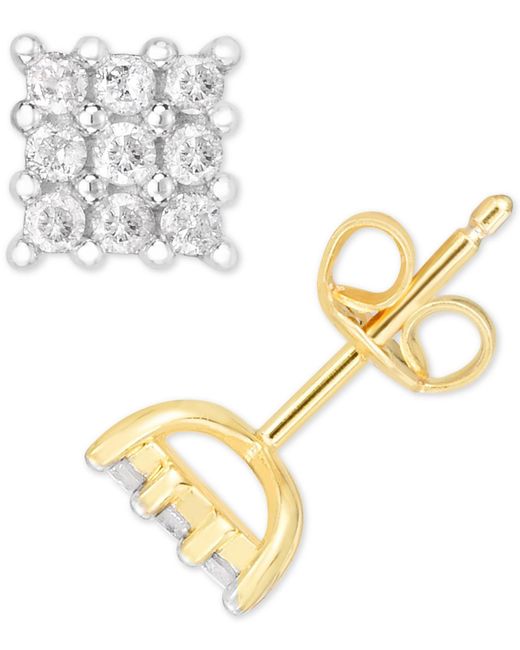 Macy's Metallic Diamond Square Cluster Stud Earrings (1/2 Ct. T.w.