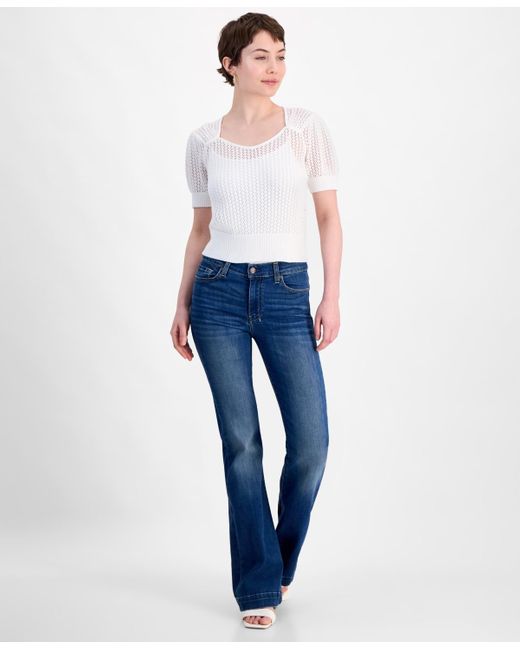 7 For All Mankind Blue Dojo Tailorless Flare-leg Jeans