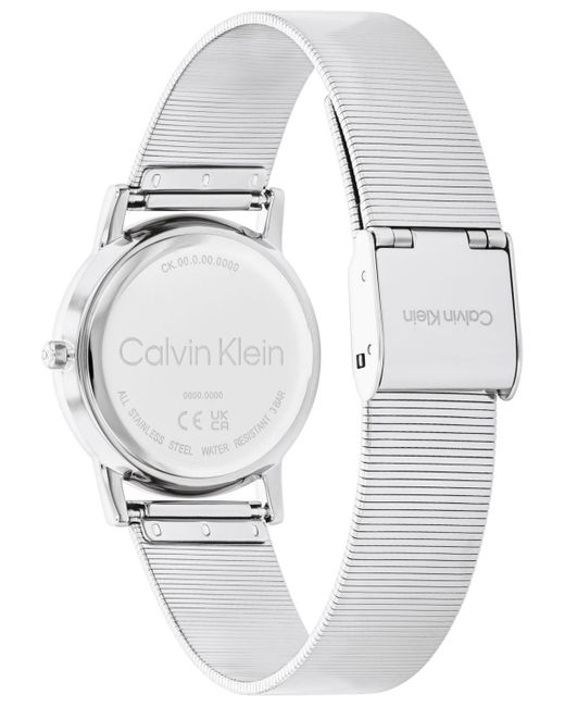 Calvin Klein Gray Ck Feel Stainless Steel Mesh Watch 30mm