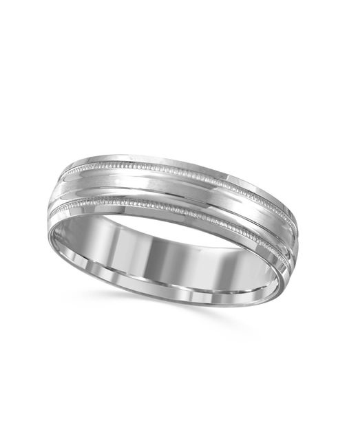 Macy's Men's Metallic High-polished Etched Wedding Band