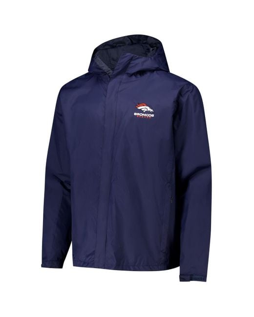 Dunbrooke Blue Denver Broncos Tropic Waterproof Packable Full-zip Hoodie Jacket for men