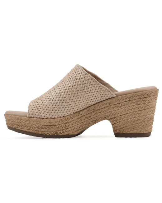 White Mountain Brown Biando Wedge Slip-on Sandals