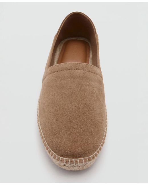 Mango Brown Solid Leather Espadrilles Loafers for men