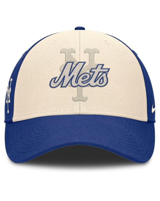 Nike Blue Royal/natural New York Mets Statement Club Performance Adjustable Hat for men