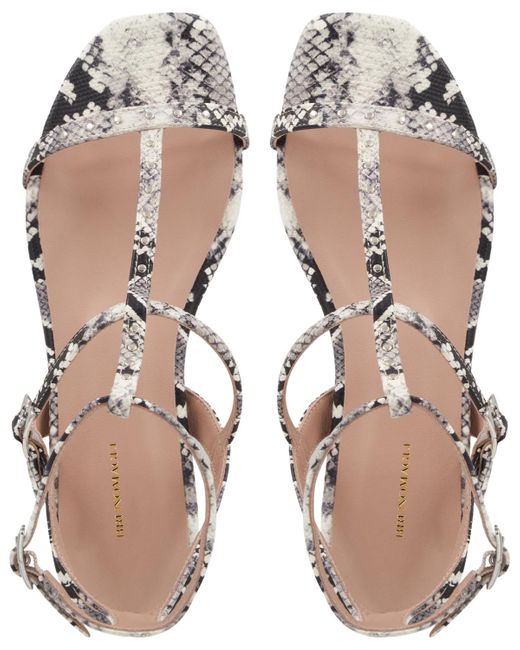 Bruno Magli Metallic Maya Studded Flat Sandals
