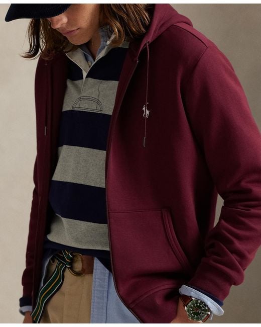 Polo Ralph Lauren Red Double-knit Full-zip Hoodie for men