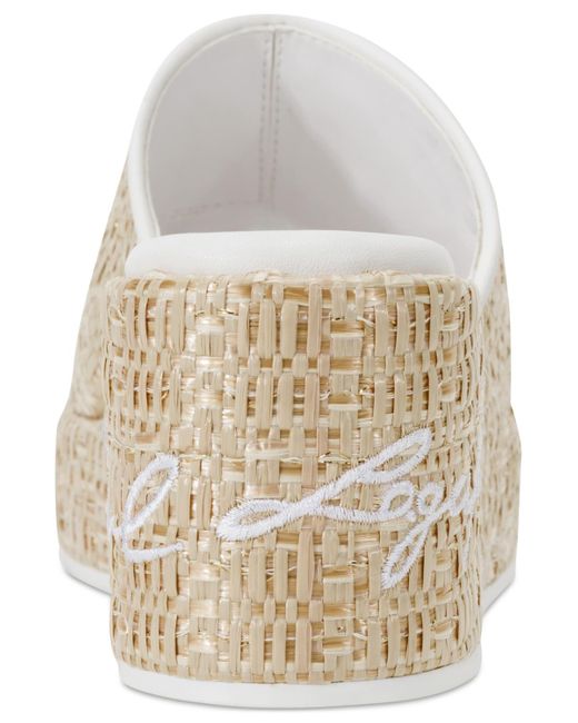 Karl Lagerfeld White Calvina Slide Wedge Sandals