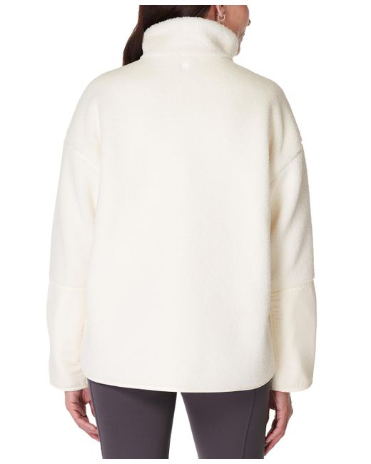 Sweaty Betty Natural Textured Plush Fleece Half-zip Jacket