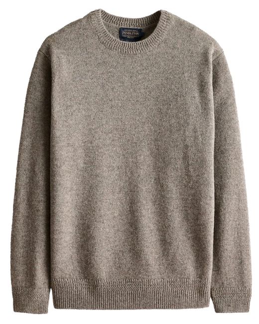 Pendleton Brown Wool Crew Sweater for men