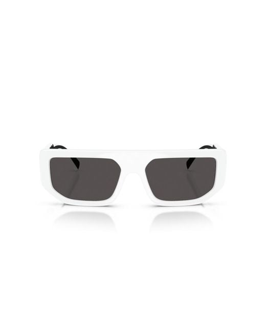 Dolce & Gabbana White Rectangle Sunglasses