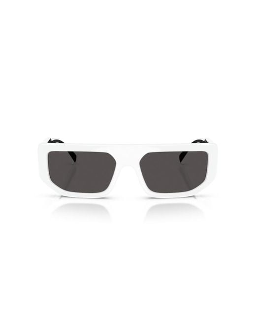 Dolce & Gabbana White Rectangle Sunglasses