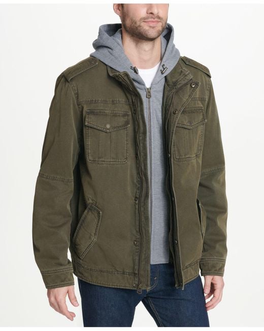 levi's men's two pocket hooded trucker jacket