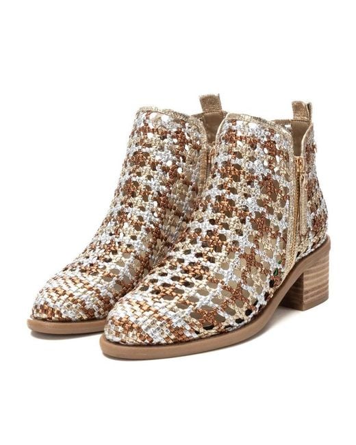 Xti Brown Braided Booties