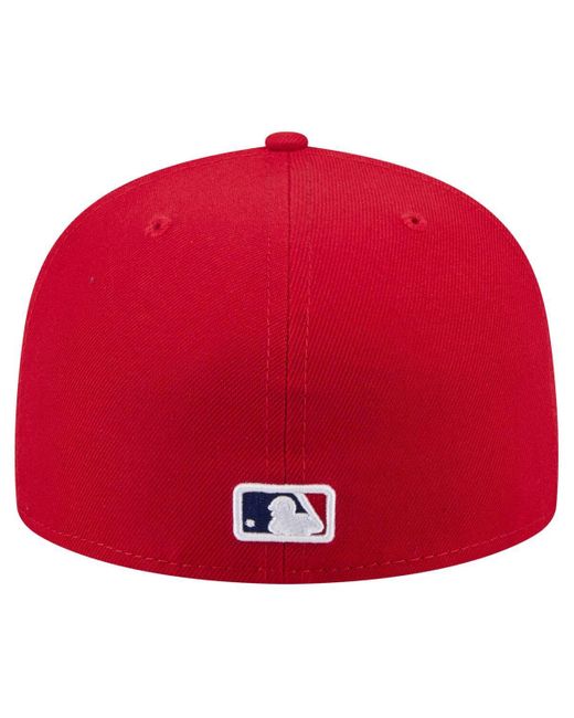KTZ Red Philadelphia Phillies Yarn Stitch 59fifty Fitted Hat for men