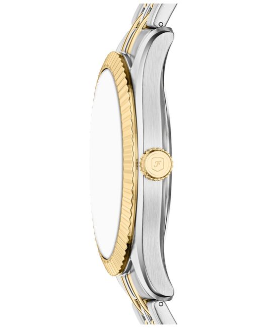 Fossil Metallic Campbell Three-hand Day-date Stainless Steel Watch for men