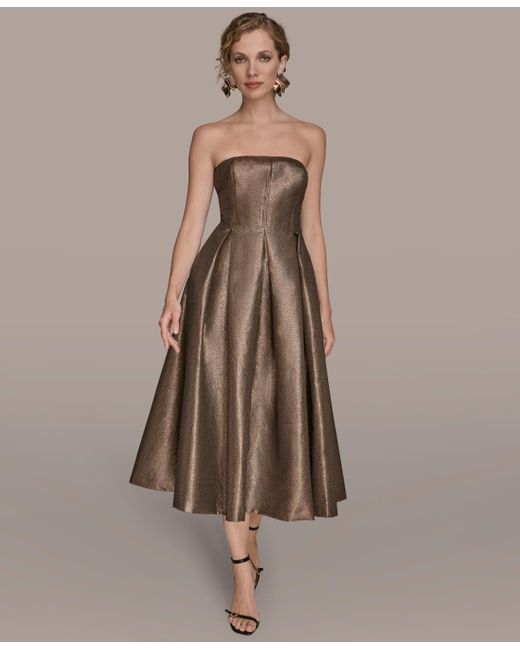Donna Karan Natural Strapless Fit And Flare Cocktail Dress