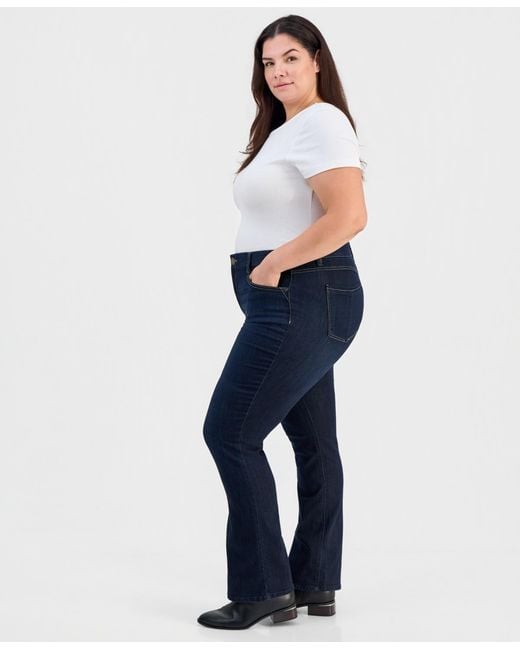 Democracy Blue Trendy Plus Size Absolution Itty Bitty Bootcut Jeans