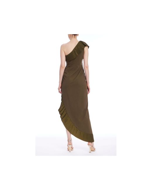 ONE33 SOCIAL Green The Mercer Pleated Ruffle Gown