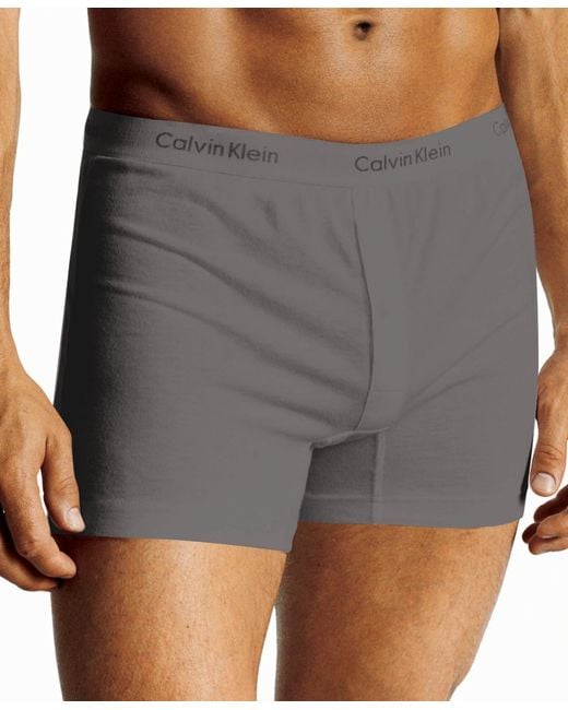 Calvin Klein Gray Men's Underwear, Classic Slim Fit Knit Boxer U1029 for men
