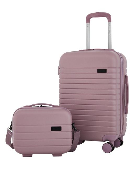 Kensie Purple Graceful Collection 2 Pc. Expandable Rolling Hardside luggage Set
