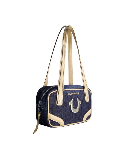 True Religion Blue Small Denim Bowling Satchel