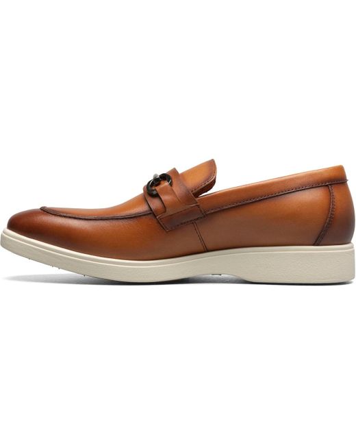Stacy Adams Brown Samuel Moc Toe Bit Slip On Shoe for men