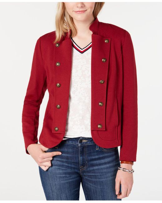 Tommy Hilfiger Red Military Band Jacket