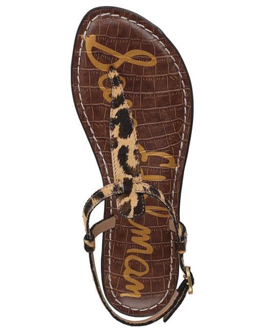 Sam Edelman Brown Gigi T-strap Flat Sandals