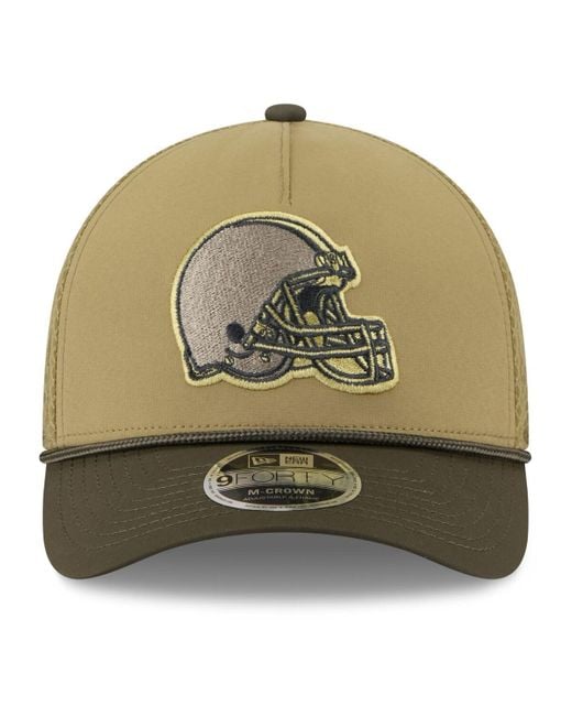 KTZ Green Cleveland Browns 2025 Salute To Service 9forty A-frame M-crown Adjustable Hat for men
