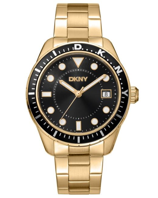 DKNY Metallic Crosby Sport Black -tone Stainless Steel Bracelet Watch for men