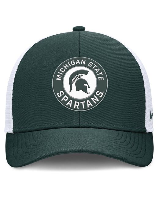 Nike Green/white Michigan State Spartans Rise Primetime Performance Trucker Adjustable Hat for men