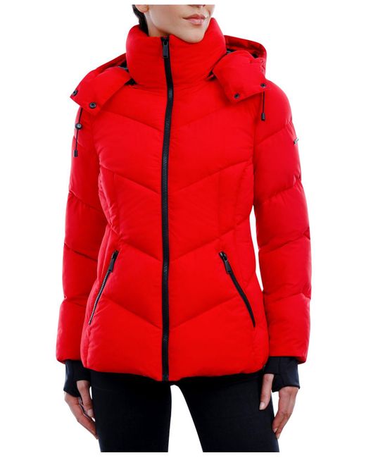 macys red puffer coat