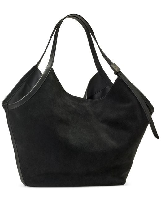Kate Spade Black Deco Extra Large Suede Tulip Tote Bag