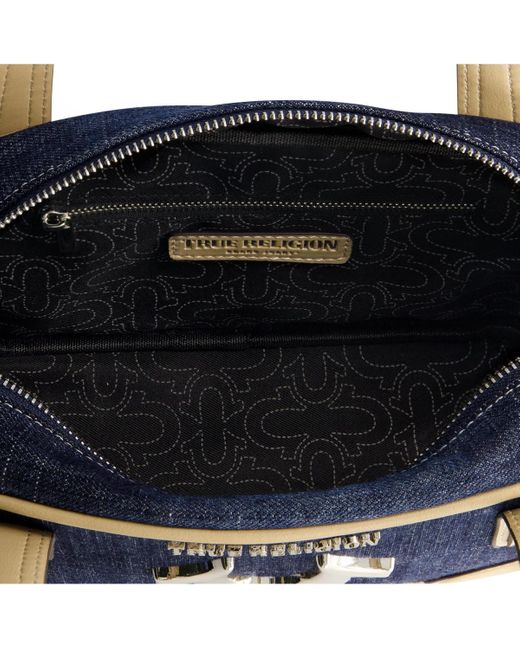 True Religion Blue Small Denim Bowling Satchel