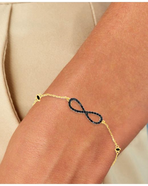 Macy's Metallic Cubic Zirconia Infinity Chain Link Bracelet