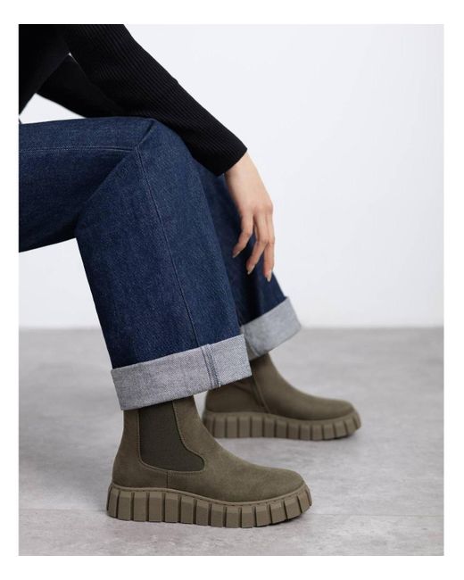 Xti Brown Comfort Chelsea Suede Booties Refresh Collection By