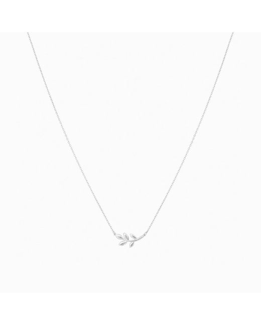 Bearfruit Jewelry White Sterling Silver 18k Gold Plated Olivia Leaf Necklace