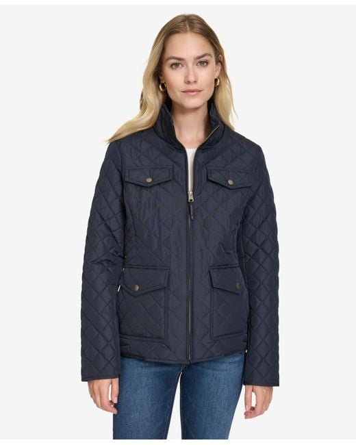 Nautica Blue Solid Quilted Jacket