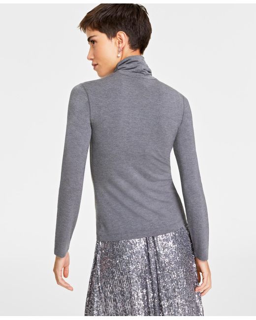 On 34th Gray Modal Long Sleeve Turtleneck