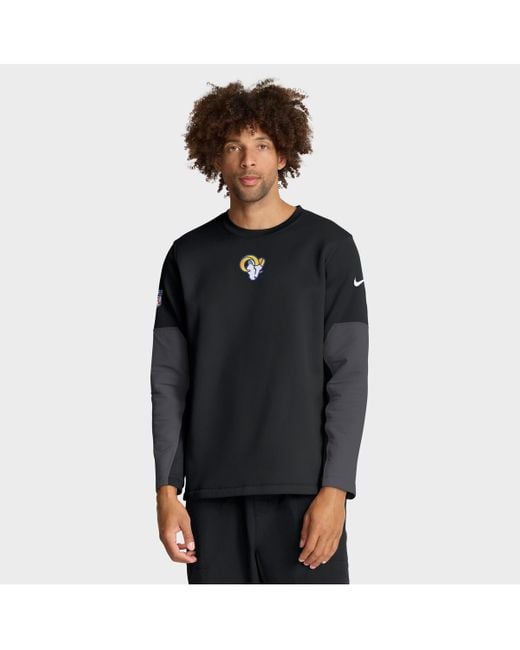 Nike Black Los Angeles Rams Sideline Scripted To Win Performance Long Sleeve T-shirt for men