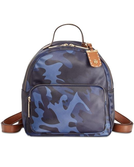 tommy hilfiger blue camo backpack